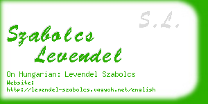 szabolcs levendel business card